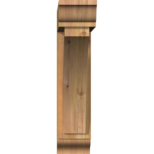 Thorton Traditional Rough Sawn Bracket W/ Offset Brace, Western Red Cedar, 6W X 22D X 26H